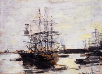 尤金 佈丹 Vessel at Anchor outside of Venice 尤金 佈丹 Vessel at Anchor outside of Venice